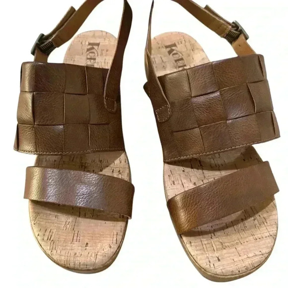 Korks Ease Women's Fraya Slingback Wedge Platform Sandals Brown Size 8 EUC - Picture 2 of 6